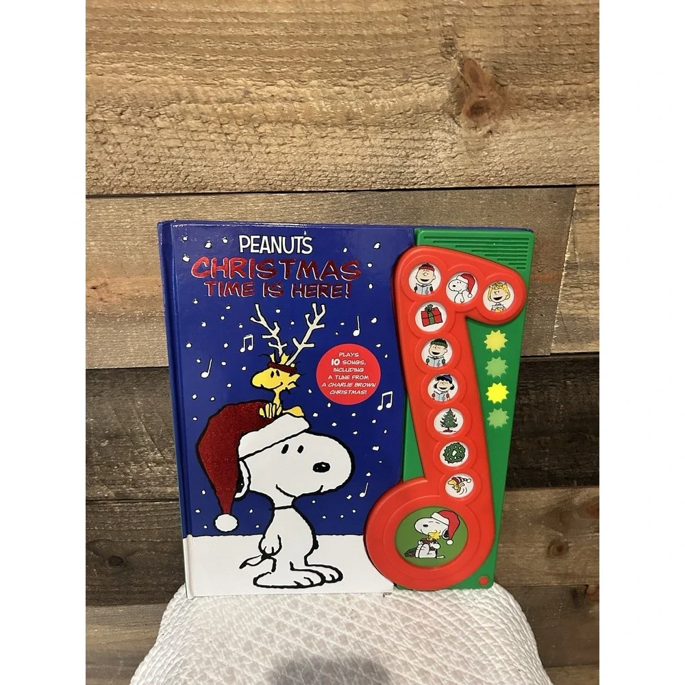 Peanuts  Hardcover Musical Book Christmas Time is Here Charlie Brown all working
